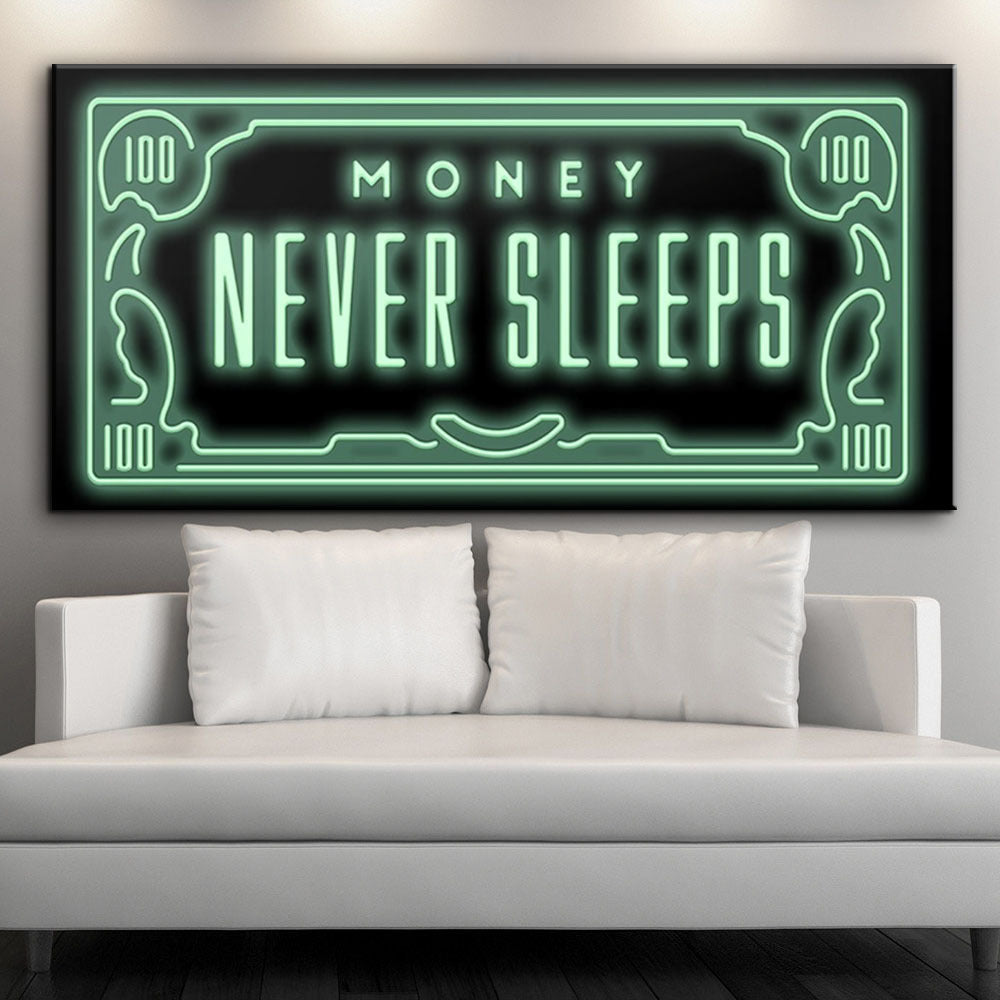 Money Never Sleep Creative Art Deco Painting