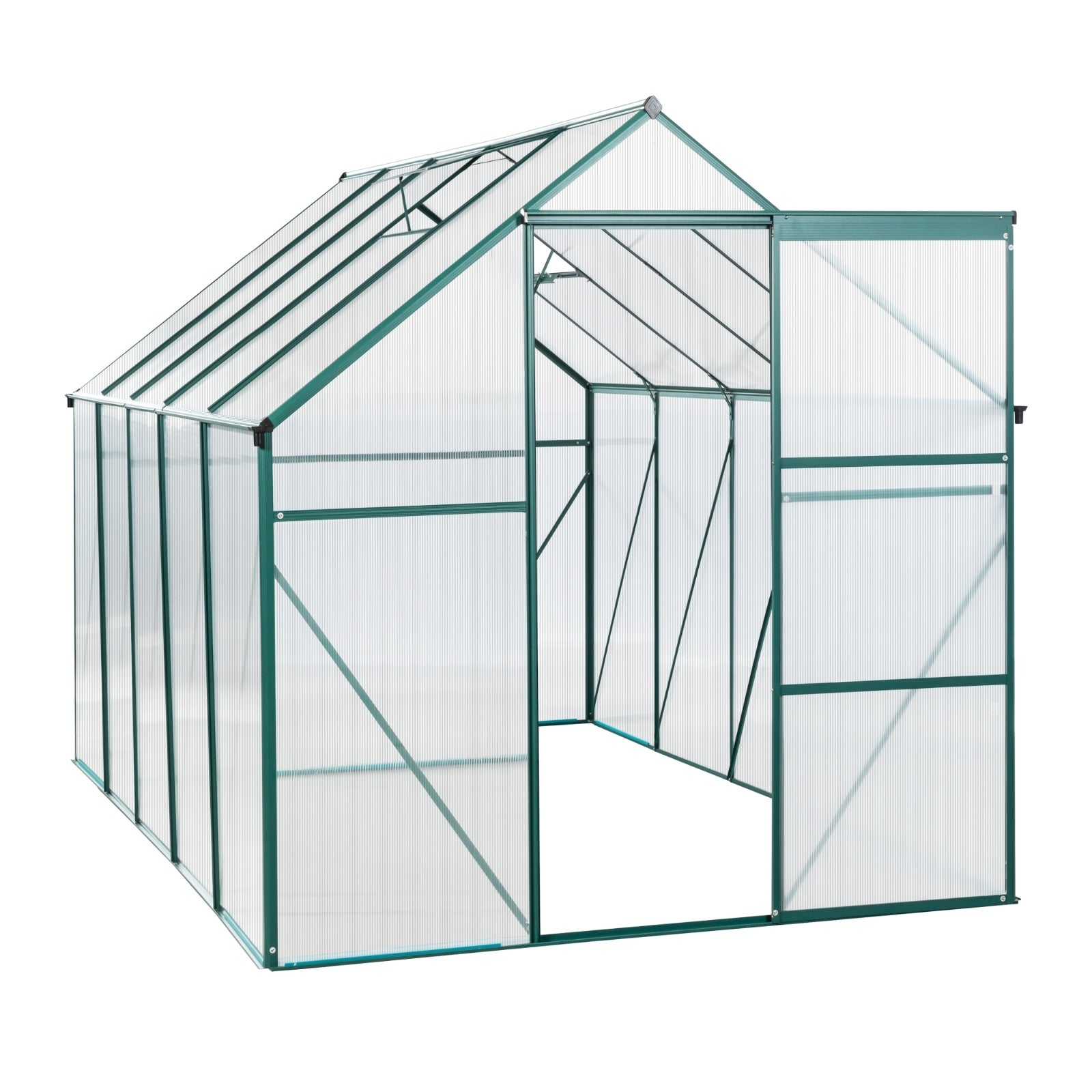 6X10FT Polycarbonate Greenhouse With Raised Base, Anchor, Heavy Duty Walk-in