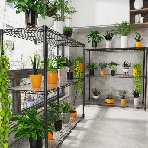 3 Tier Wire Shelving Unit, 1050 LBS NSF Height Adjustable Metal Garage Storage Shelves, Heavy Duty Storage Wire Rack Metal Shelves - Black