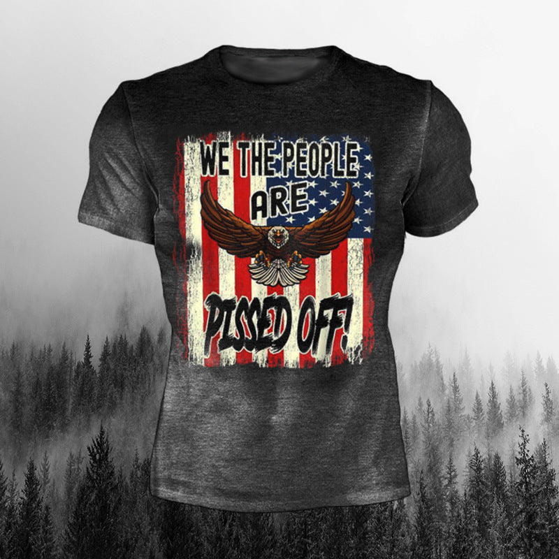 New Fashion Casual Digital Printed Round Neck Short-sleeved T-Shirt Men's Wholesale