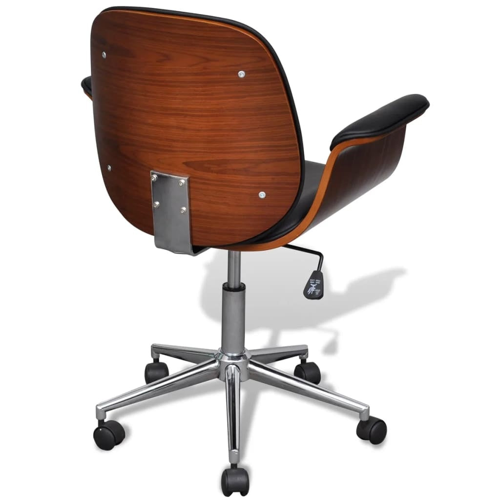 VidaXL Swivel Arm Chair Bent Wood and Faux Leather