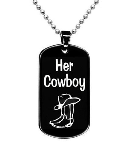 Her Cowboy His Angel Necklace