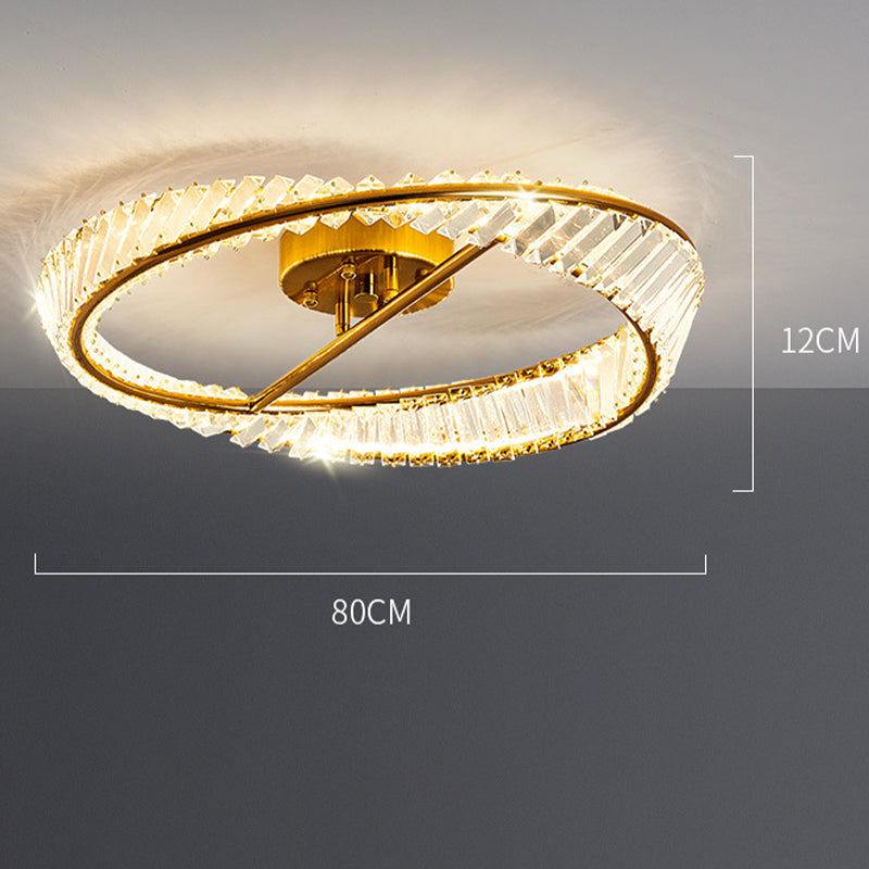 Italian Luxury Crystal Ceiling Lamp Post-Modern Simplicity