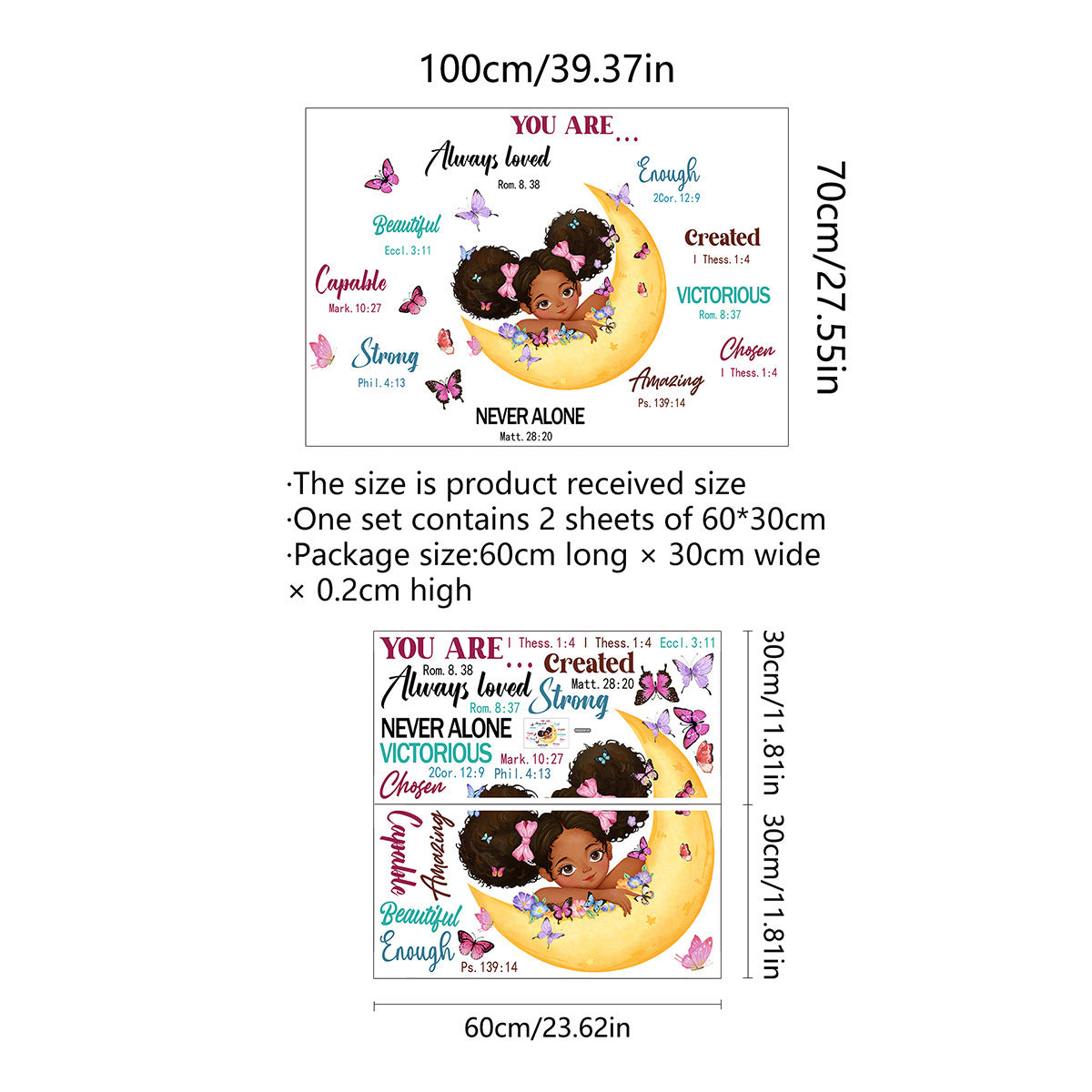 English Girl Inspirational Creative Decorative Wall Stickers