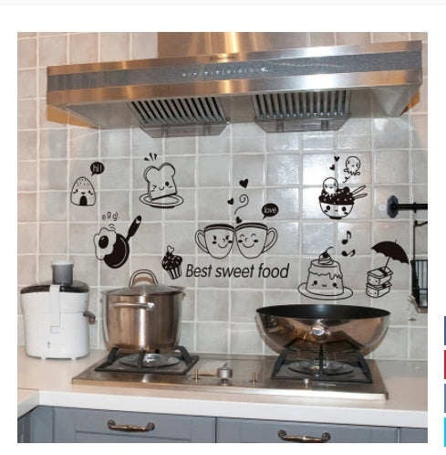 Restaurant Kitchen Happy Western Food Refrigerator Coffee Sticker