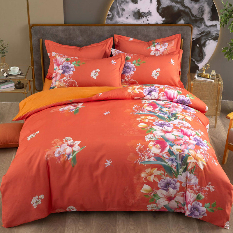 Cotton Winter Linen Quilt Cover Bedding Set