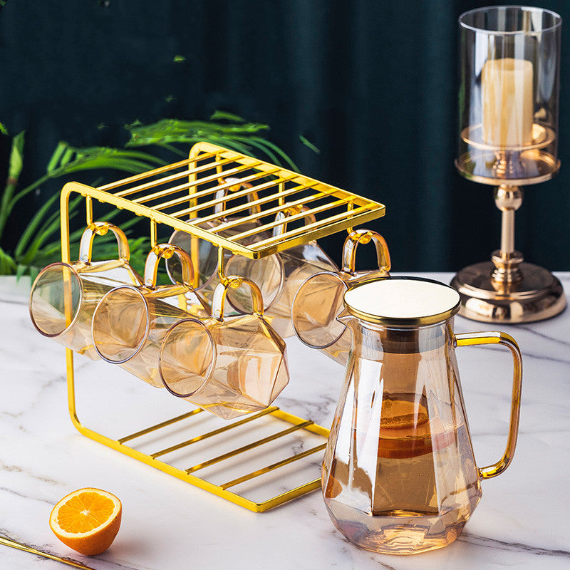 Cold Kettle Light Luxury European Style Cold Water Cup Household High Temperature Glass Kettle Large Capacity Water Cup Set Tea Cup
