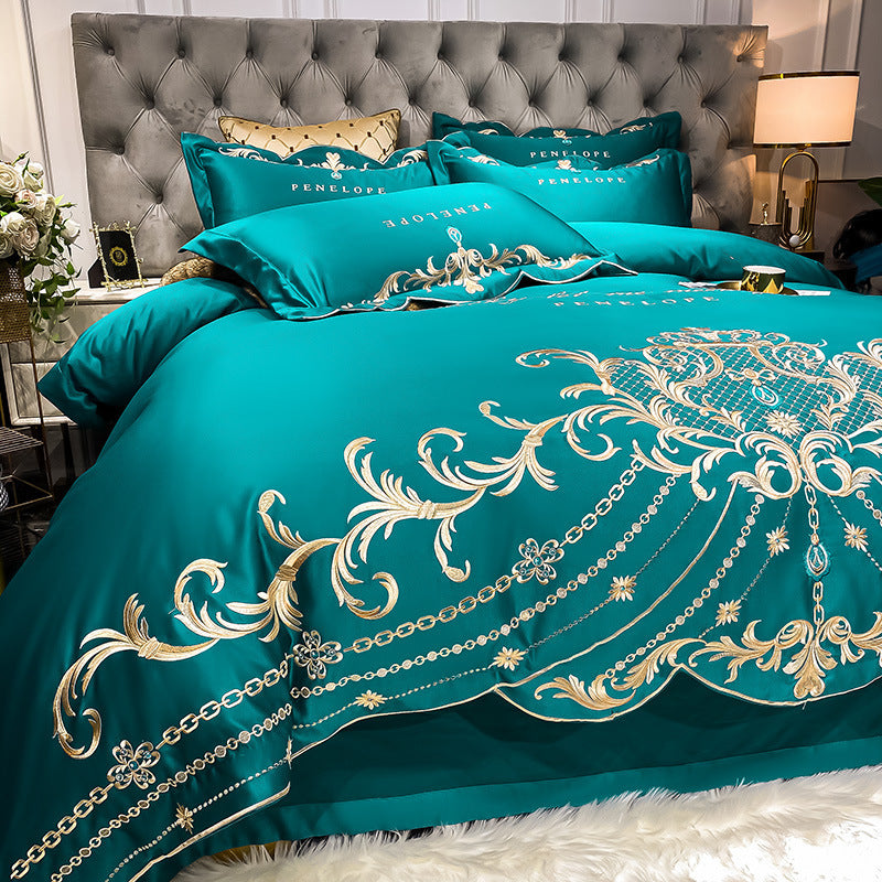 Four-Piece Bed Sheet Cotton Ice Silk Quilt Cover