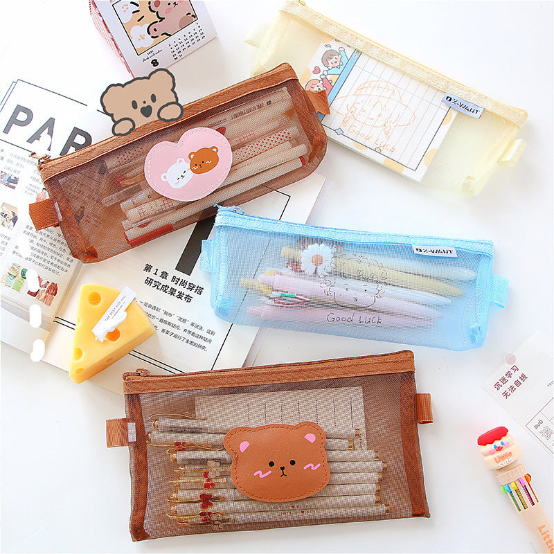 Cute Mesh Pen Bag Creative Shape