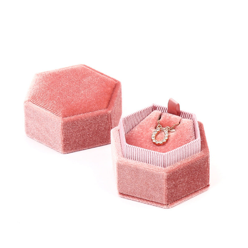 Jewelry Box Hexagonal Pair Ring Storage