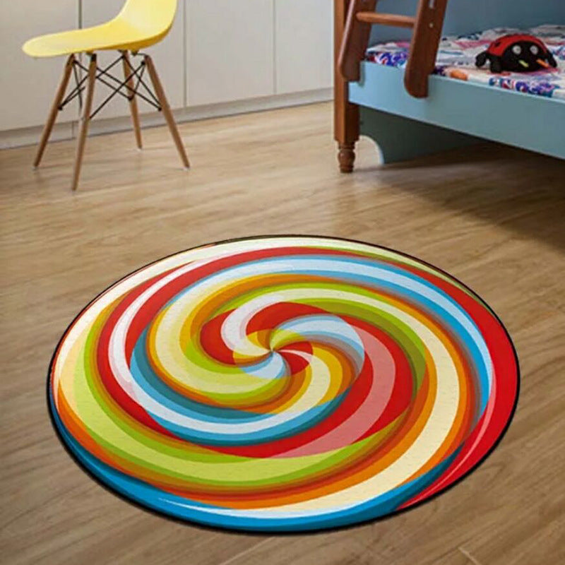 3D Super Soft Cartoon Round Rug Living Room Yoga Mat