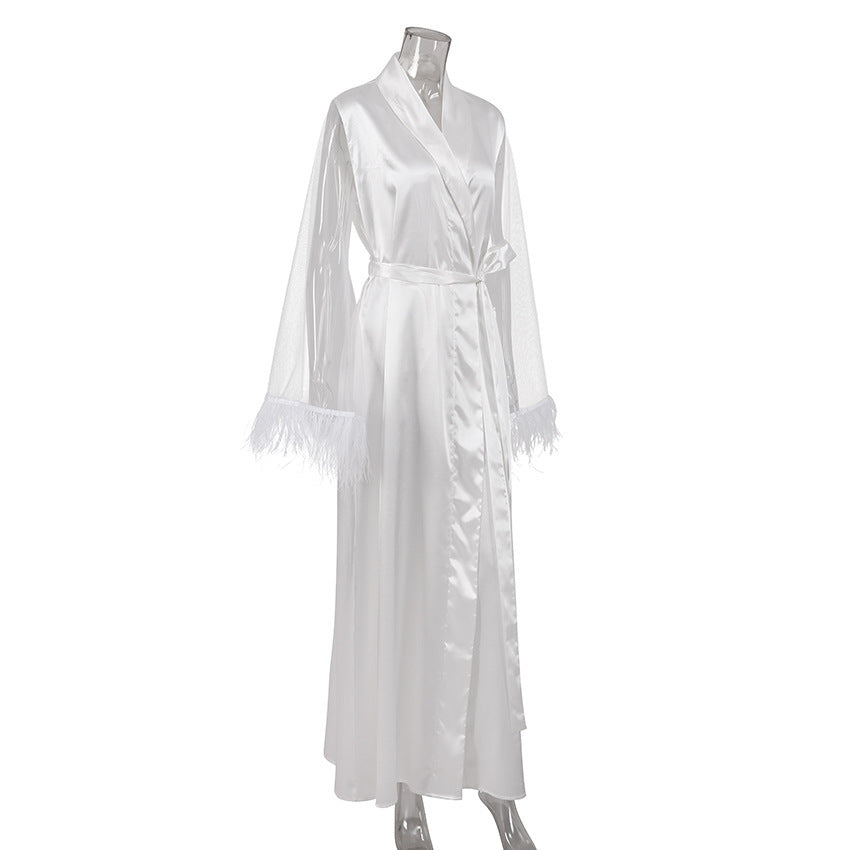 Women's Lace Feather Hollow Dress