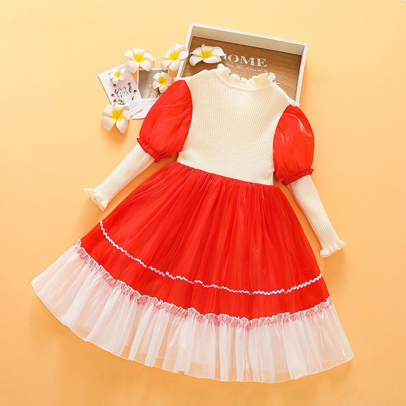 Long Sleeve Small Fragrance Mesh Lolita Princess Dress