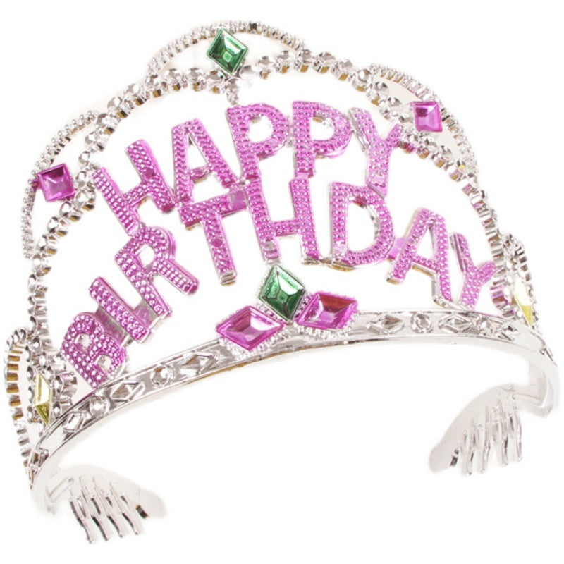 Happy Birthday Letter Plastic Crown Children Princess Tiara