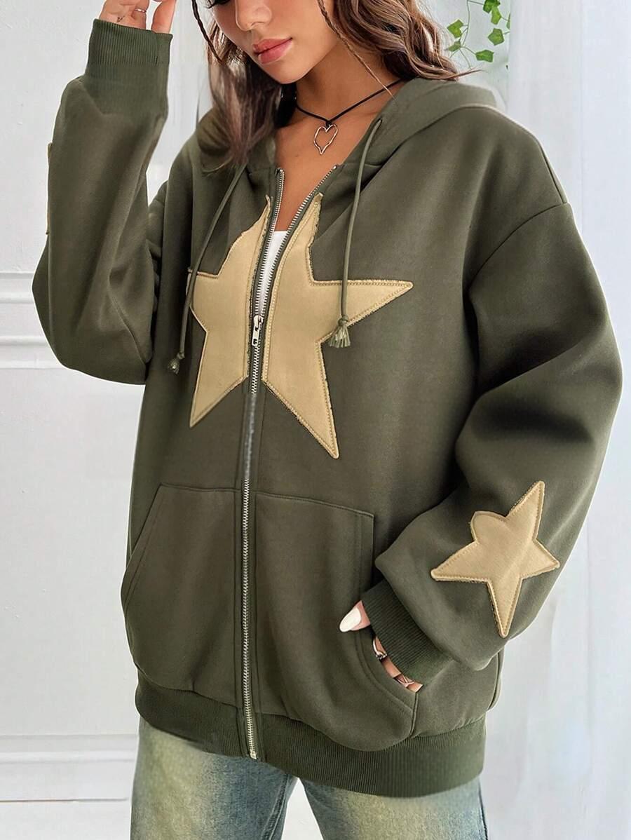 Loose-Fit Hooded Cardigan Women's Jacket