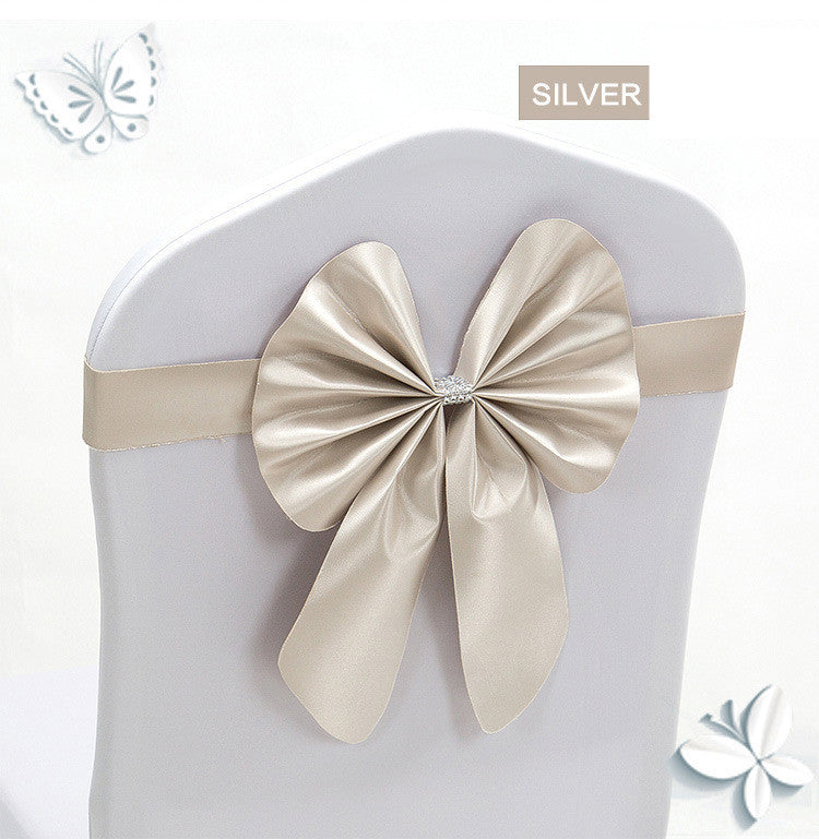 Hotel Wedding Free Elastic Chair Cover Bow Back Flower