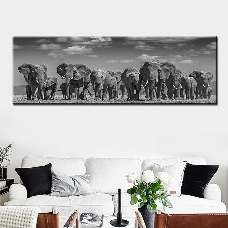 Mural Of Black Africa And Elephants