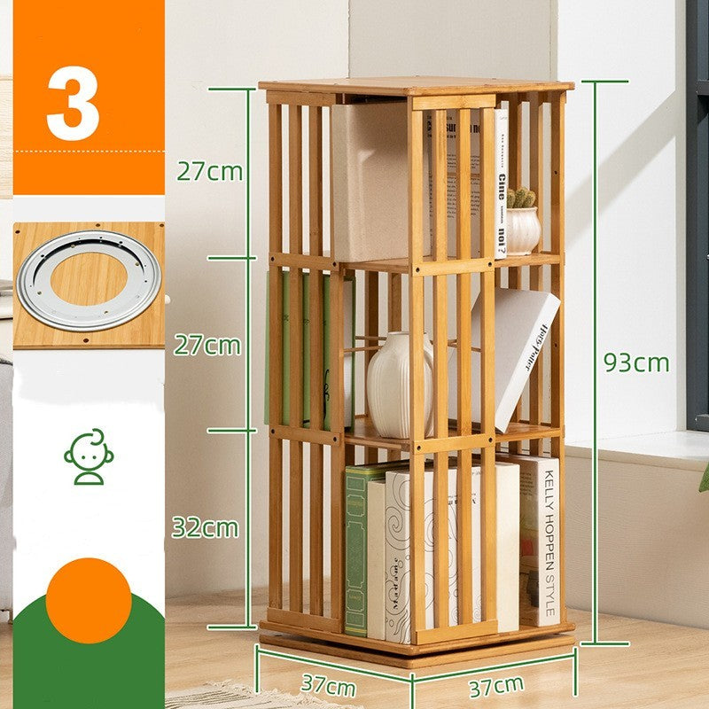 Wooden Horse Person Rotating Bookshelf Floor Children's Lockers Simple Household
