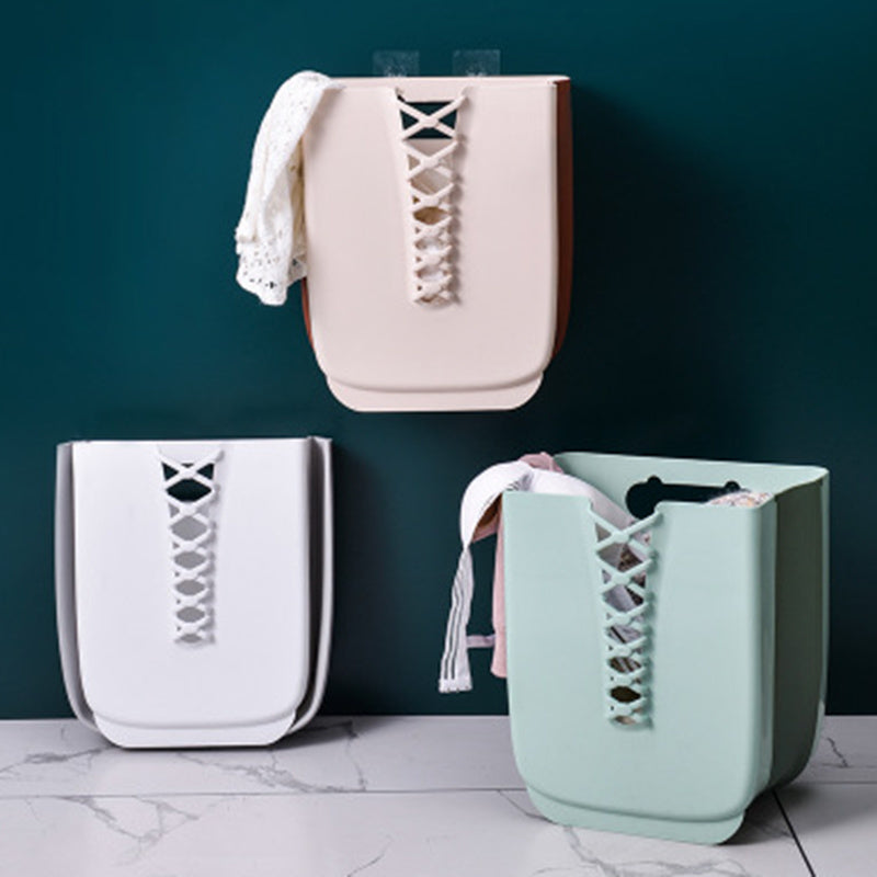 Wall-Mounted Folding Clothes Storage Basket