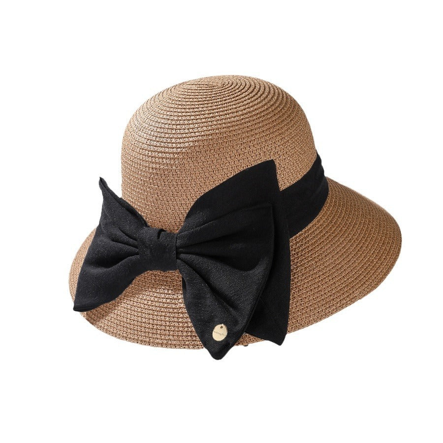 Light Luxury High-End Encryption Straw Summer Wide Brim Show Face Small Temperament Sun Hat