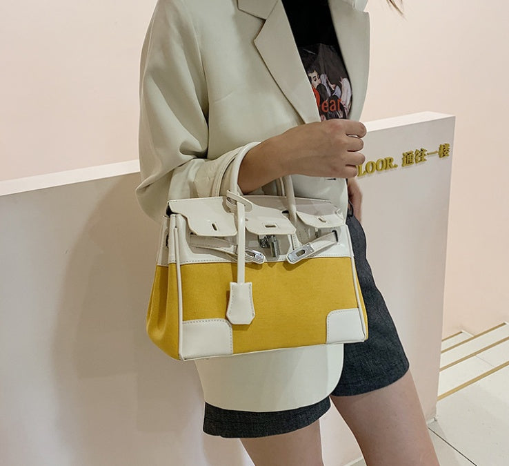 Classic Platinum Pack Fashion Tote Contrast Shoulder Messenger Bag Women's Bag
