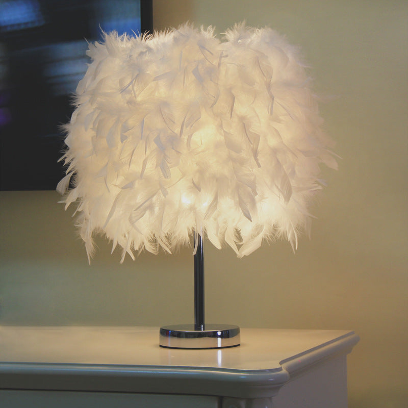 Bedroom Decoration Bedside Feather Table Lamp