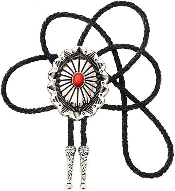 American Western Cowboy Bolo Tie Metal Tie