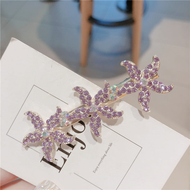 Purple Flashing Diamond Girl Full of Diamond Hair Clips