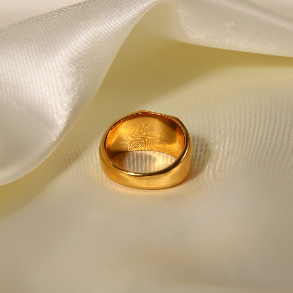 Gold Plated Cubic White Zircon Inlaid Ring For Women