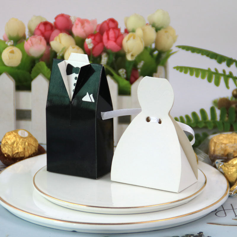 European Style Bridegroom Bride Dress Suit Wedding Candy Box