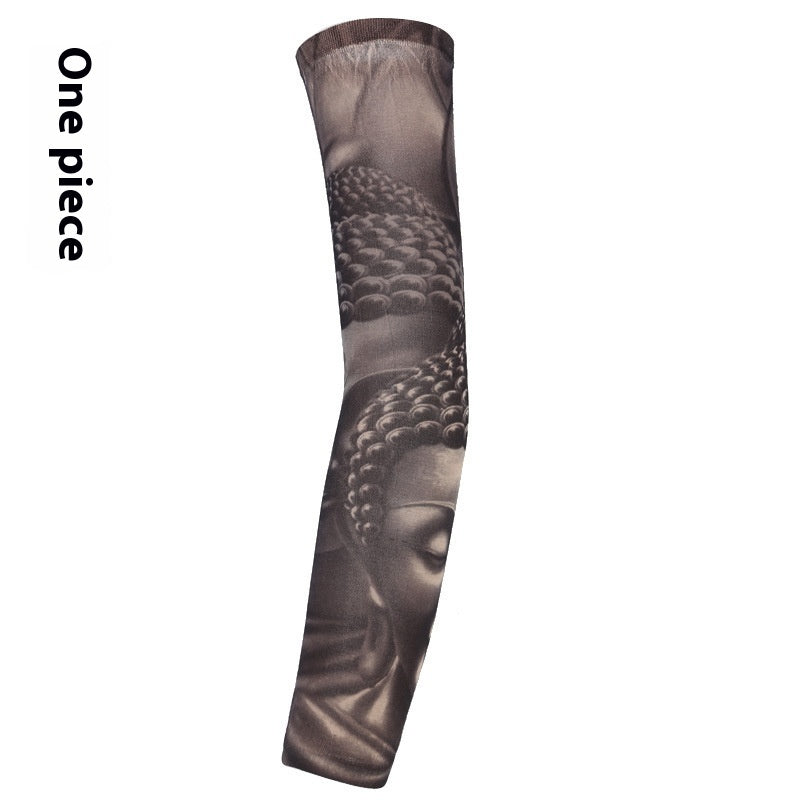 Flower Arm Tattoo Oversleeve Seamless Outdoor Riding Tattoo Sun Protection Oversleeve Cycling Tattoo Oversleeve