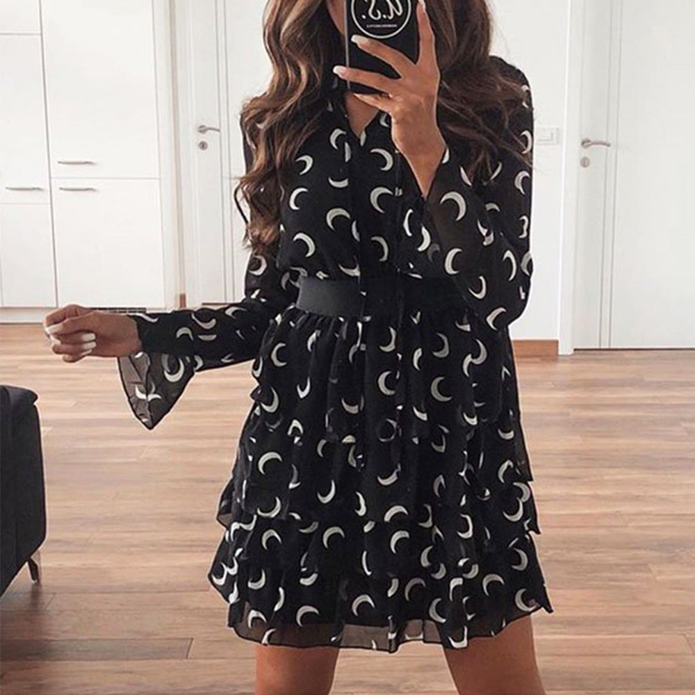 Fungus Crescent Chiffon Dress