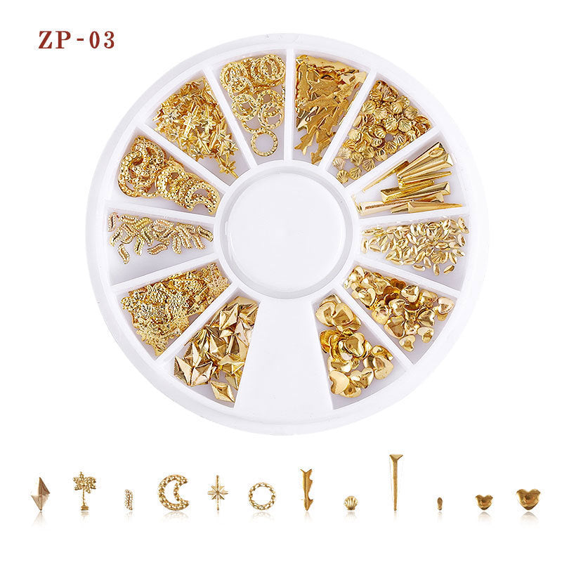 Nail Ornament Star Moon Rivet Hollow-Out Alloy Nails Decoration