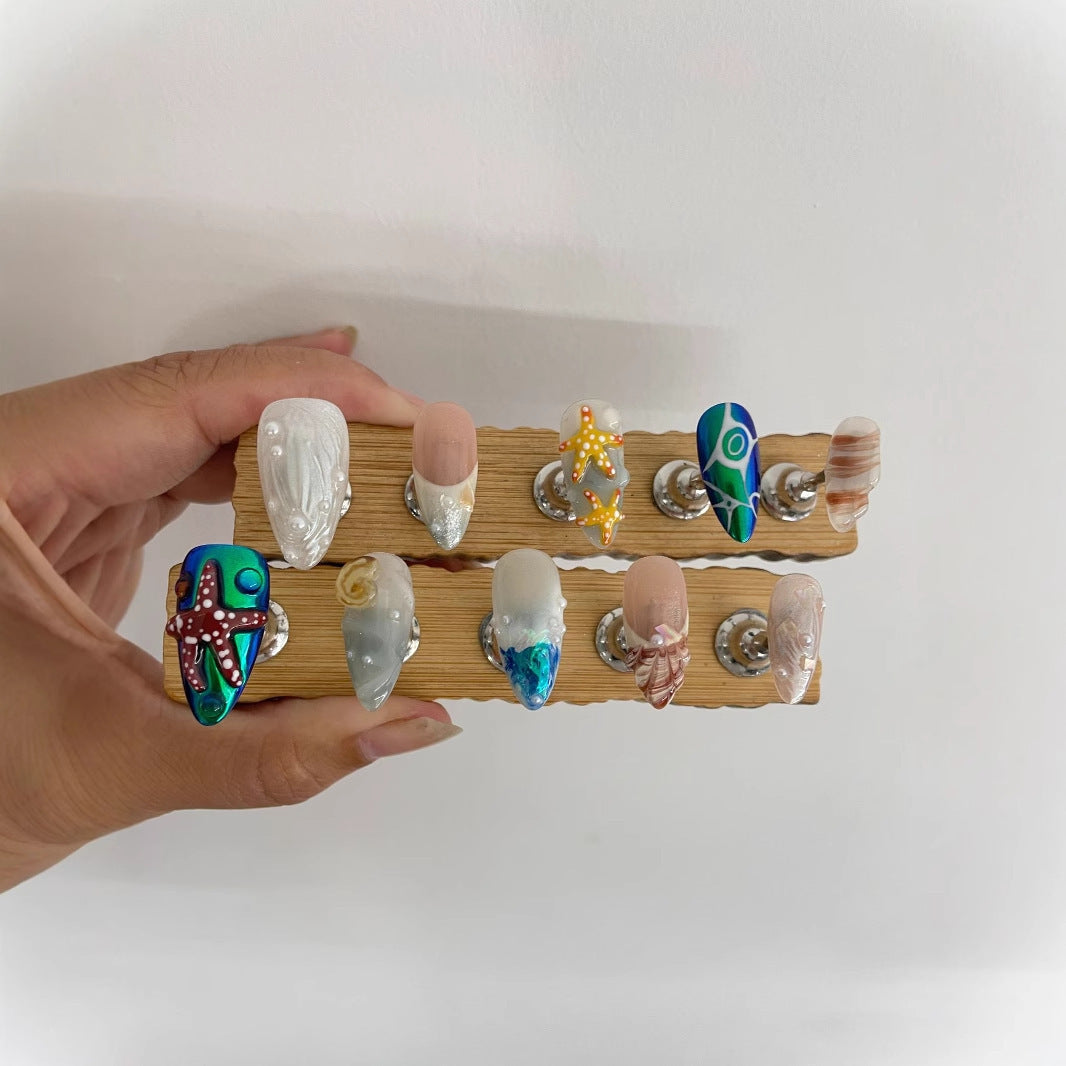 Hand-Painted Happy Underwater World Manicure