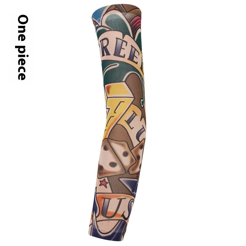 Flower Arm Tattoo Oversleeve Seamless Outdoor Riding Tattoo Sun Protection Oversleeve Cycling Tattoo Oversleeve