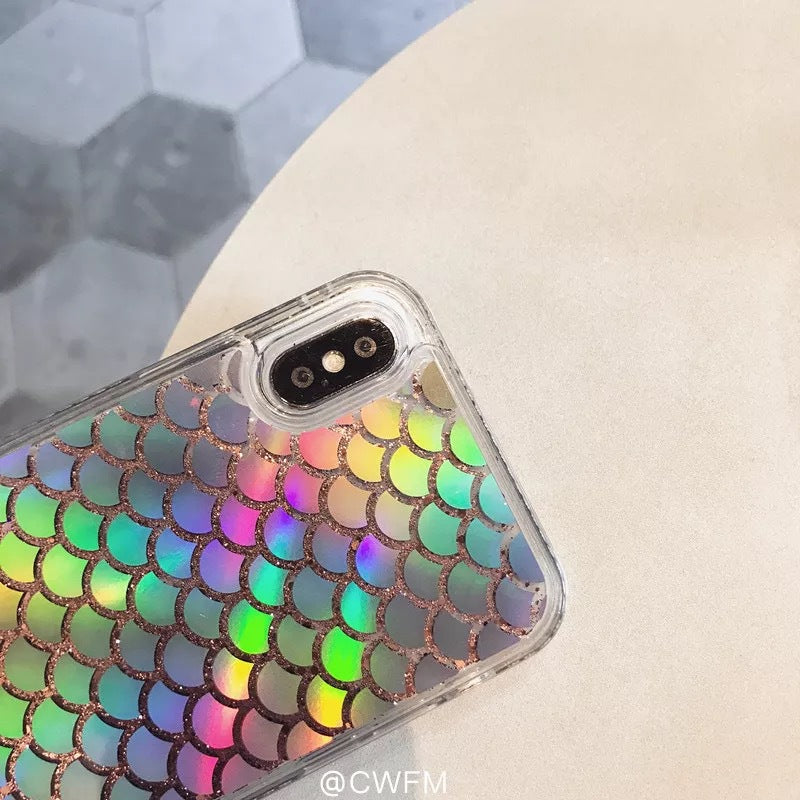 Compatible with Apple , Korean Style Laser Colorful Scales XS Max Mobile Phone Case Soft Protective Cover