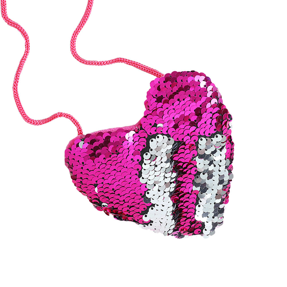 Sequined Purse Love Lanyard Shoulder Diagonal Package