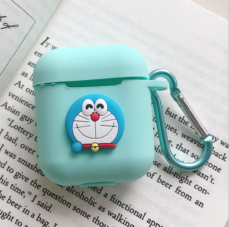 Compatible with Apple, AirPods Protective Jacket Cute Cartoon Silicone Anti-Falling Earphone Jacket Japanese Korean Women''s Key-Clasp Hanging Rope