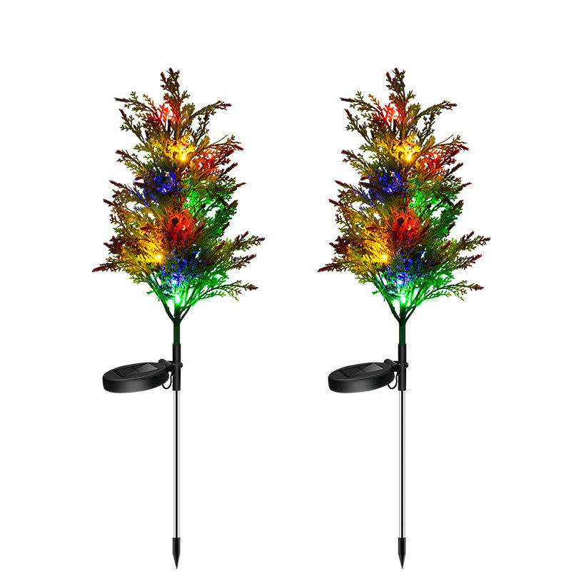 Solar-powered Christmas Lights Pine And Cypress Trees