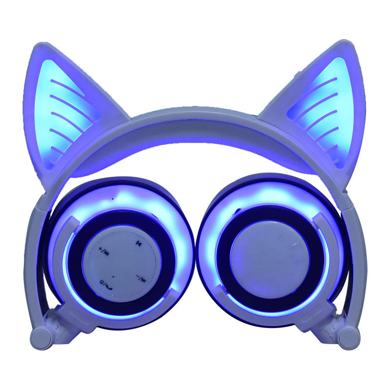 Cat Ears Glow Charging Wireless Bluetooth Headset Fold Up