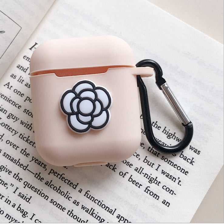 Compatible with Apple, AirPods Protective Jacket Cute Cartoon Silicone Anti-Falling Earphone Jacket Japanese Korean Women''s Key-Clasp Hanging Rope