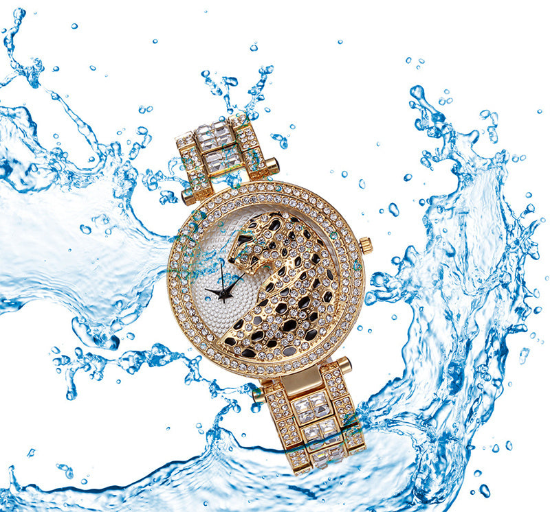 Cheetah with Diamond Band Ladies Watch Hand