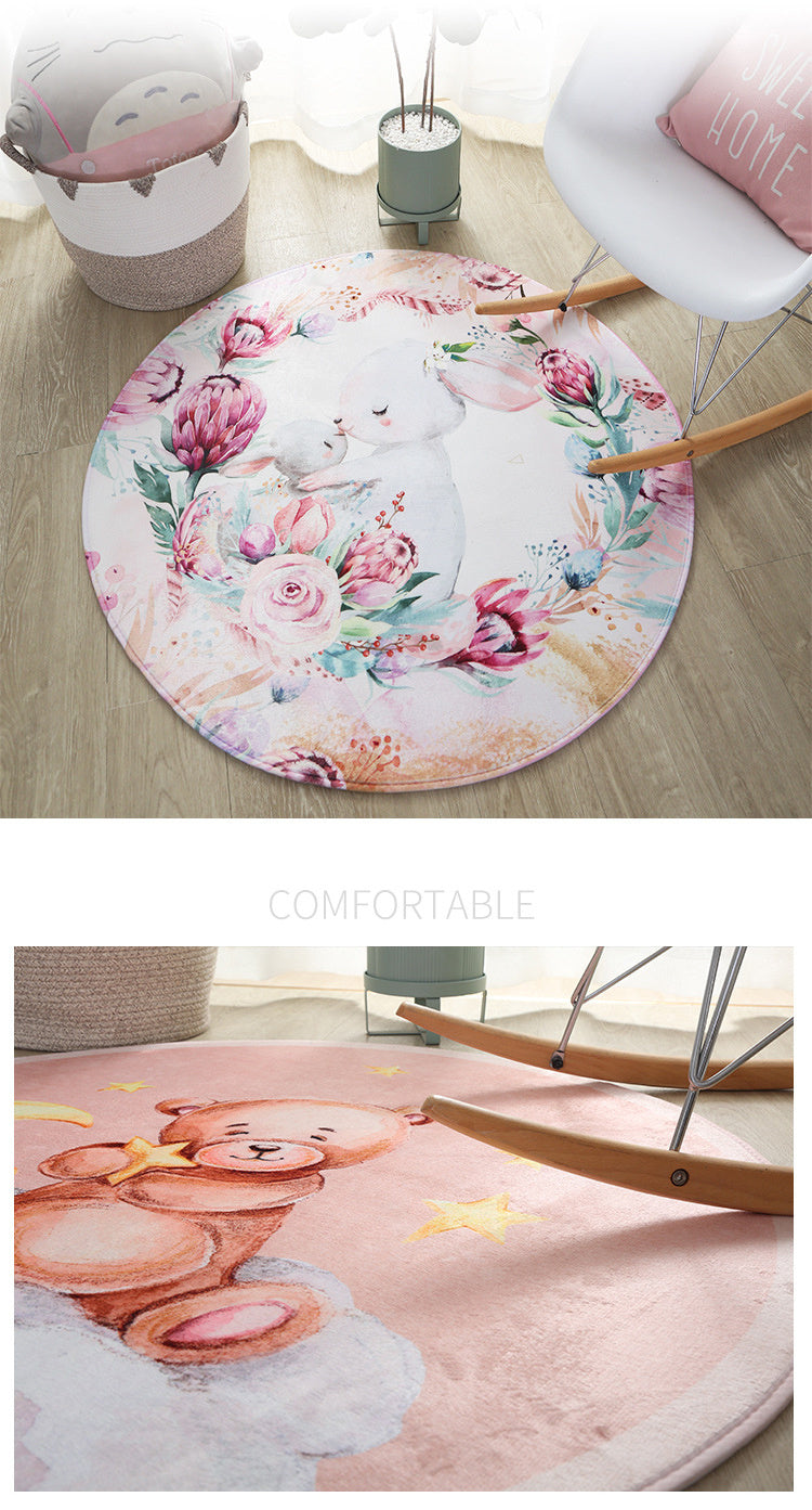 New Printed Round Rug Living Room Cartoon