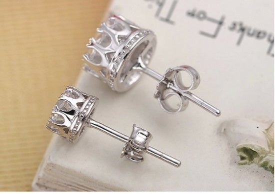 925 Sterling Silver Earrings Crown Hypoallergenic Earrings Exquisite Jewelry Fashion Jewelry Lovers