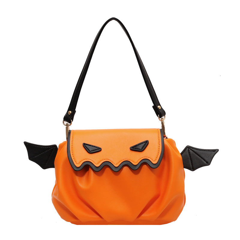 Funny Crossbody Bag Pumpkin Cartoon Shoulder Bags With Small Wings Personalized Creative Female Handbag