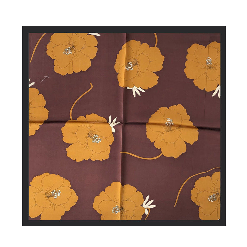 Decoration Flower Silk Scarf