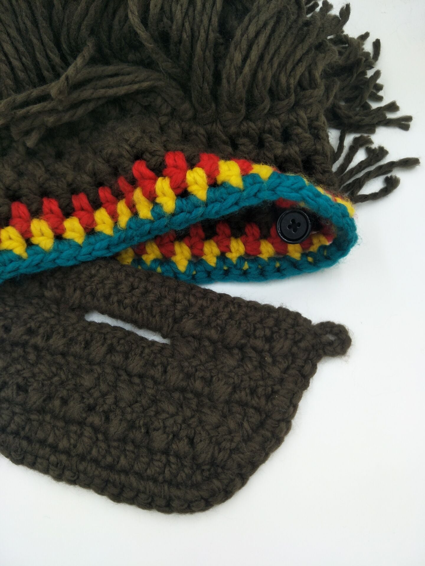 Halloween Party Spoof Knit Wool Hats Handmade Beard Men and Women Wig Hats