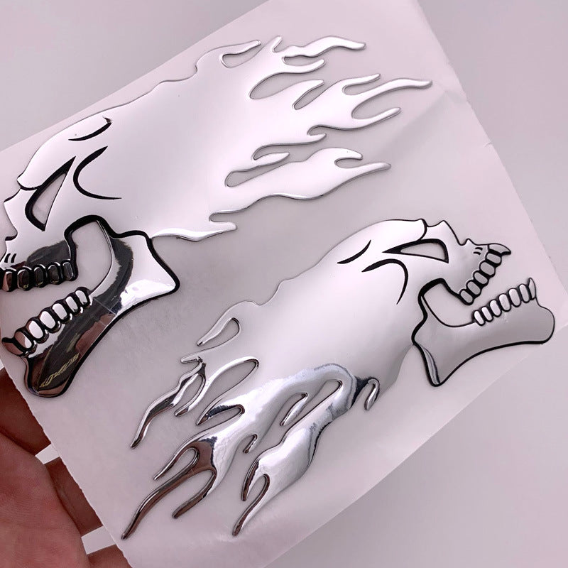 Soft Rubber 3D Flame Skull Bumper Stickers