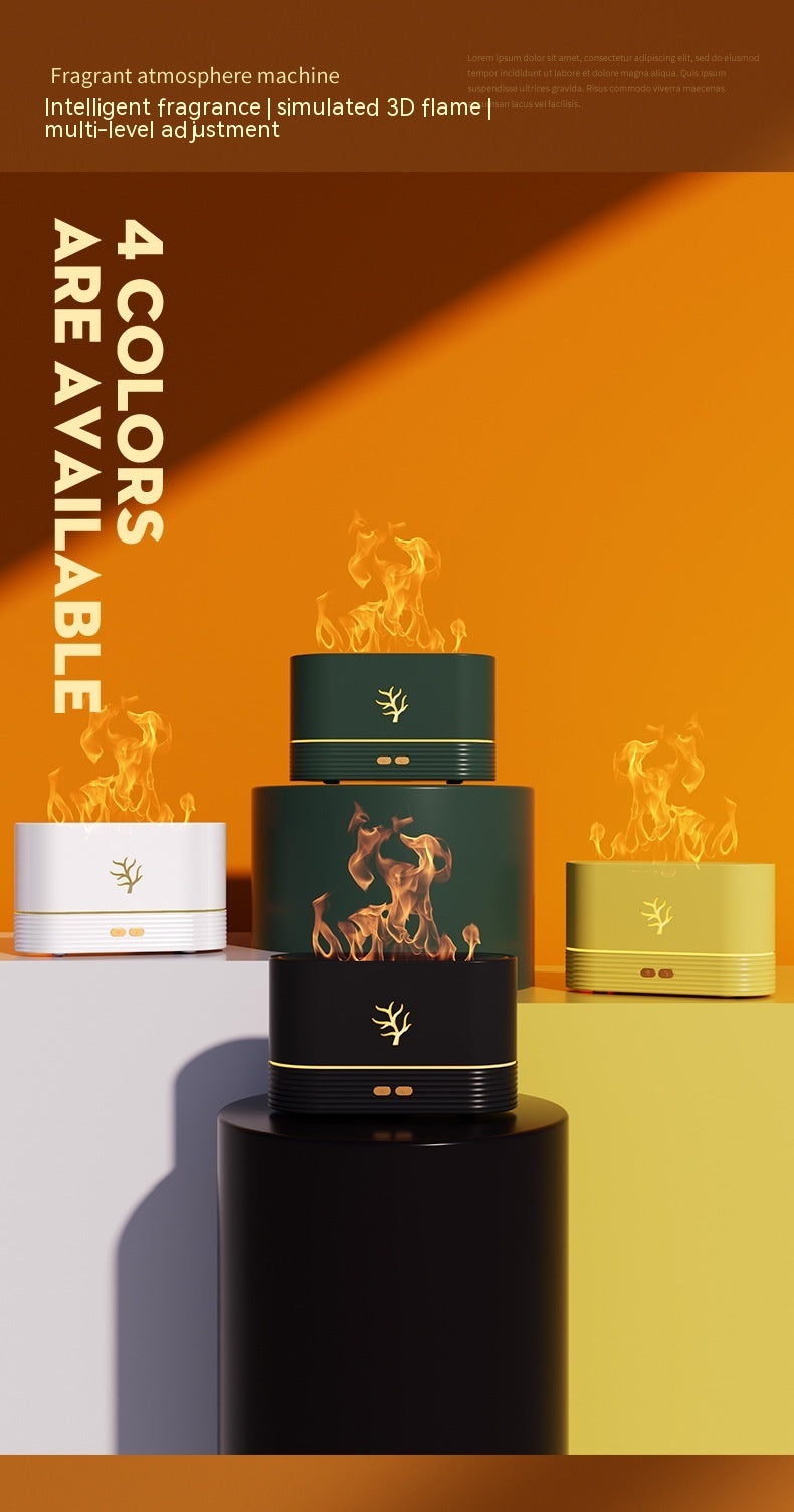 Flame Humidifier USB Smart Timing LED Electric Aroma Diffuser Simulation Fire Night Lamp Home Decor