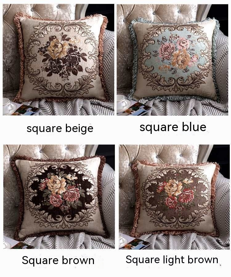 Sofa Pillow Cases Back Cushion Bedside Soft Bag Backrest Embroidery Car Club Lumbar Support Pillow European Luxury